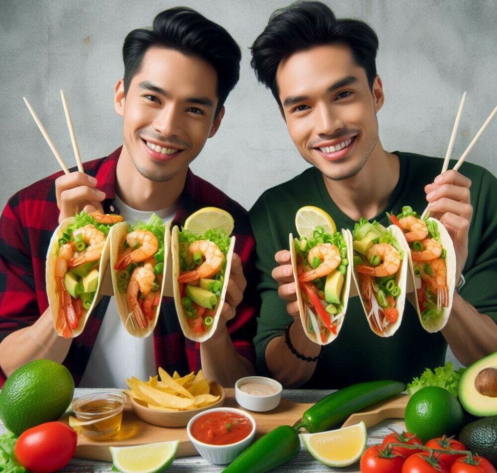 2 People Enjoying Tacos