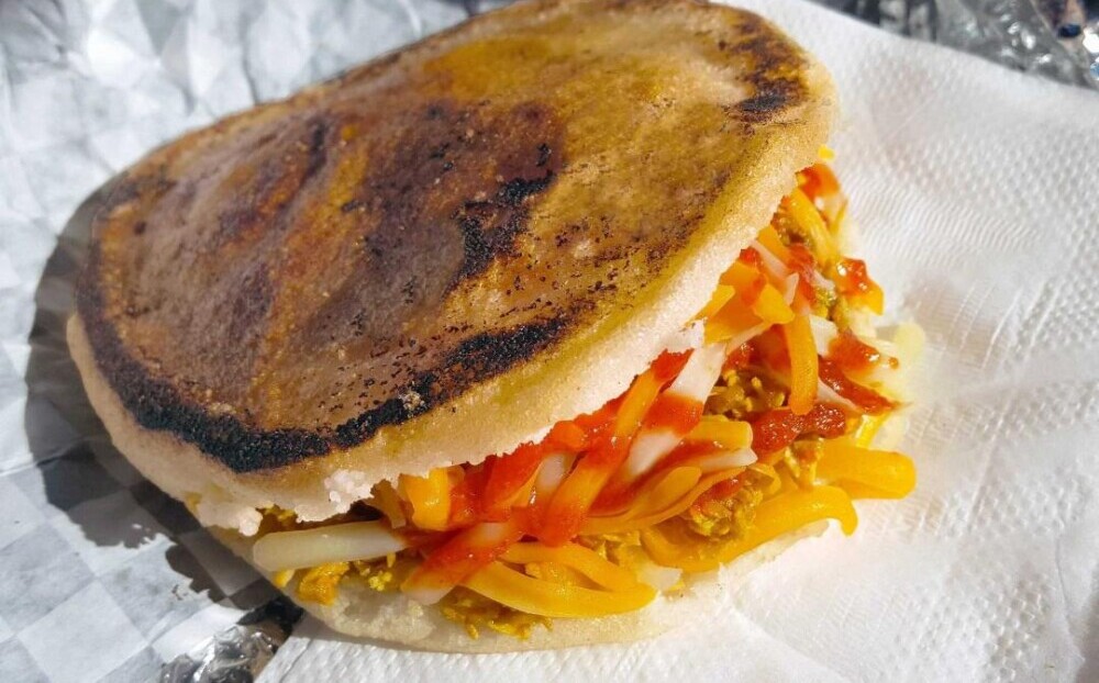 Arepa with plenty of filling!